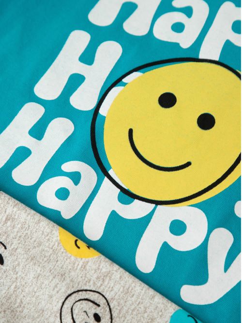 Βρεφική Πυτζάμα MINERVA για Αγόρι Happy Smiles - 100% Αγνό Βαμβάκι