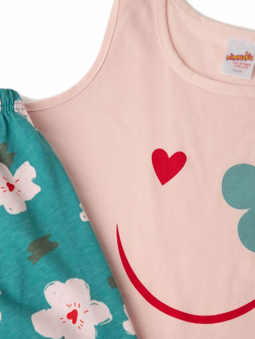 Παιδική Πυτζάμα MINERVA για Κορίτσι Floral - 100% Aγνό Βαμβάκι