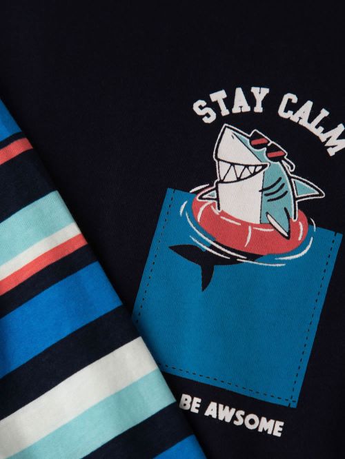 Εφηβική Πυτζάμα MINERVA για Αγόρι Stay Calm - 100% Aγνό Βαμβάκι