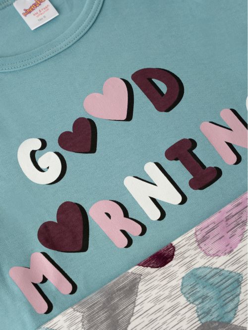 Παιδική Πυτζάμα MINERVA Multi Heart για Κορίτσι - 100% Αγνό Βαμβάκι 