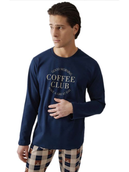 Ανδρική Πυτζάμα MINERVA Sweat Coffee - 100% Βαμβάκι Interlock 