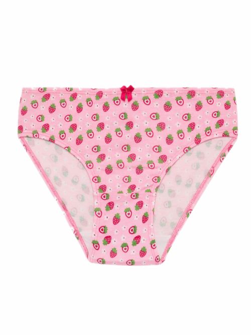 Παιδικό Σλιπ MINERVA για Κορίτσι Strawberries - 100% Αγνό Βαμβάκι - Πακέτο με 3