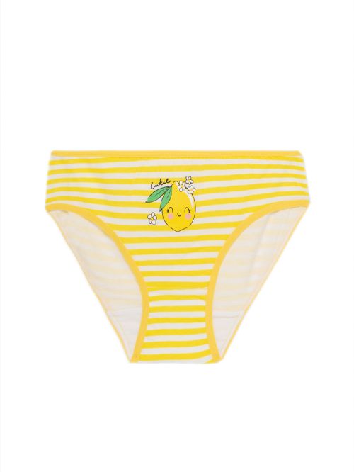 Εφηβικό Σλιπ MINERVA για Κορίτσι Lemons & Flower - 100% Αγνό Βαμβάκι - Πακέτο με 3