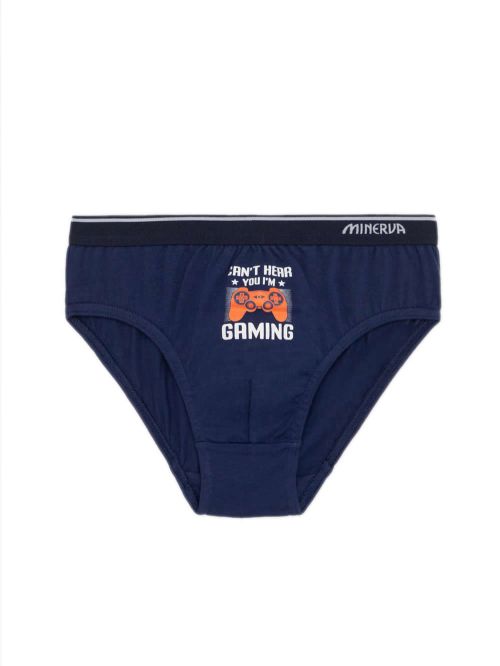Παιδικό Σλιπ MINERVA για Αγόρι Gamer - 100% Αγνό Βαμβάκι - Πακέτο με 3