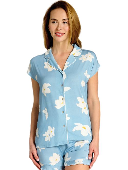Γυναικεία Πυτζάμα MUYDEMI - 100% Βαμβακερή - Floral & Βολάν