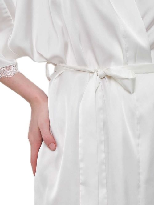 Γυναικεία Ρόμπα MUYDEMI - Απαλό Σατέν & Δαντέλα - Bridal