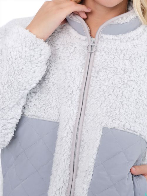 Γυναικεία Ρόμπα MUYDEMI - Ζεστό & Απαλό Fleece - Γούνινο Σχέδιο 