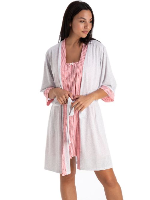 ρόμπα rachel 12953 grey μπροστά