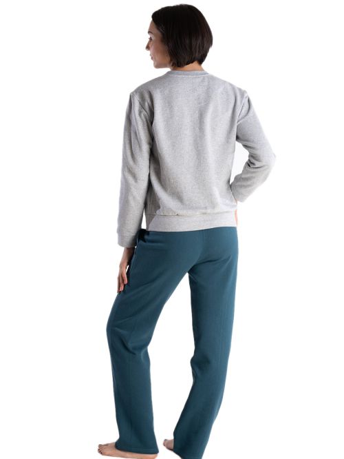 γυναικεία πυτζάμα rachel 13133 grey μπροστά