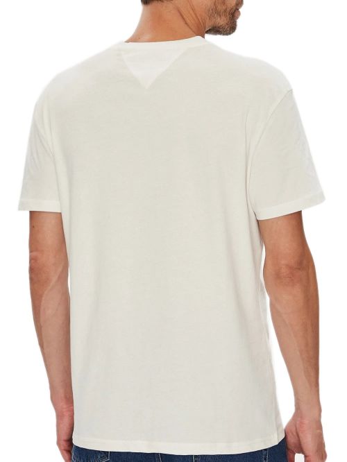 TOMMY HILFIGER Ανδρικό T-Shirt Dna Flag - 100% ΟΙκολογικό Βαμβάκι Off White