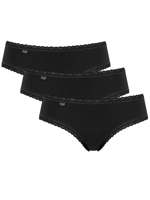 Sloggi 24/7 Cotton Lace Hipster - Βαμβάκι & Απαλή Δαντέλα - Πακέτο με 3