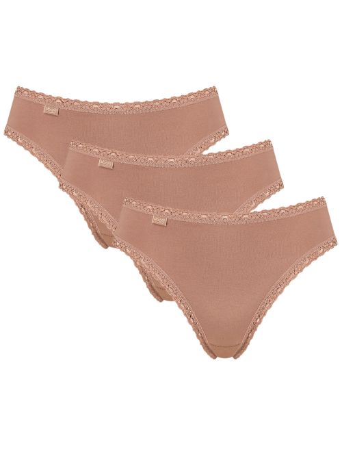Sloggi 24/7 Cotton Lace Tai - Βαμβάκι & Απαλή Δαντέλα - Πακέτο με 3 - 10167199-6239
