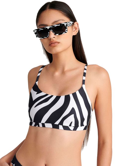 Μαγιό BLU4U Zebra Crop Top - Αόρατη Ενίσχυση - Χωρίς Μπανέλα