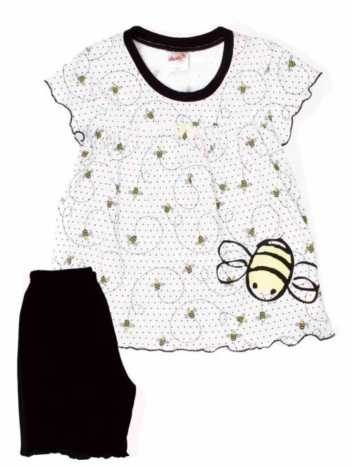 Βρεφική Πυτζάμα MINERVA CHERRIES & BEES - 100% Αγνό Βαμβάκι 