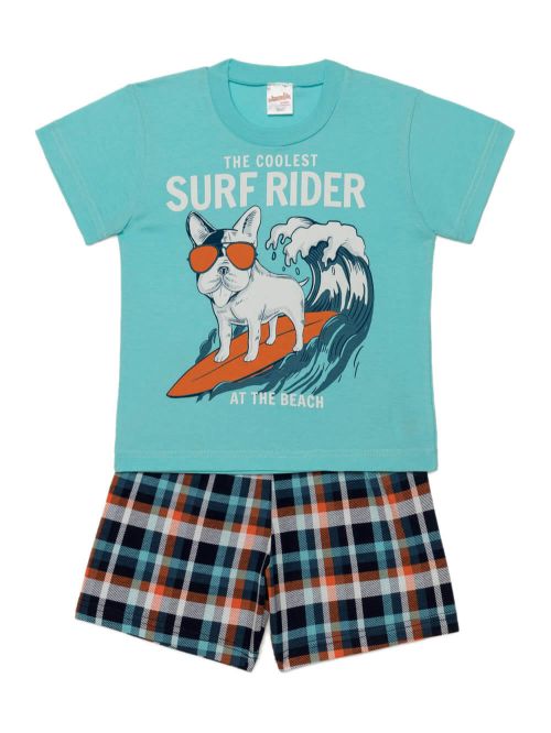 Βρεφική Πυτζάμα MINERVA Dog Surfer - 100% Αγνό Βαμβάκι 