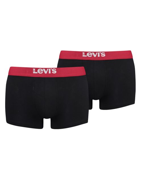 LEVI'S Boxer Trunk - Οργανικό ECO Βαμβάκι - Black/Red - Πακέτο με 2 