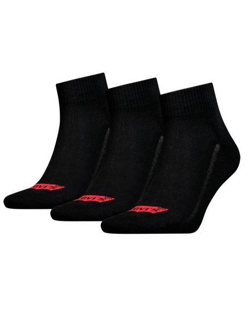 LEVI'S Ανδρική Κάλτσα Μεσαίου Ύψους Black - Οργανικό ECO Βαμβάκι - 3 Ζευγάρια 