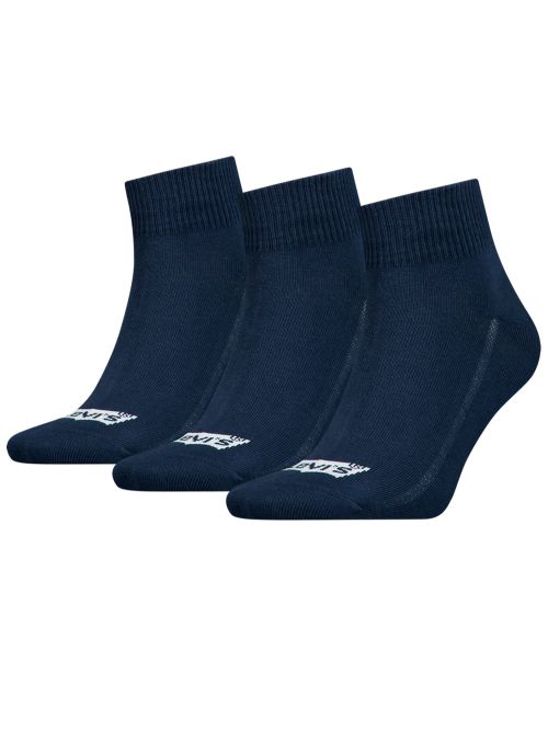 LEVI'S Ανδρική Κάλτσα Ημίκοντη Navy - Οργανικό ECO Βαμβάκι - 3 Ζευγάρια