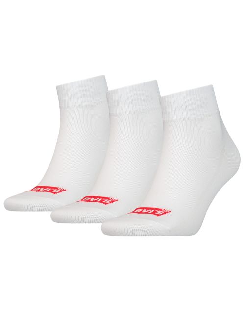 LEVI'S Ανδρική Κάλτσα Ημίκοντη White - Οργανικό ECO Βαμβάκι - 3 Ζευγάρια 