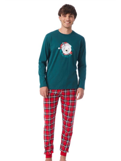 Ανδρική Πυτζάμα MINERVA X-mas Bear - 100% Βαμβάκι Interlock