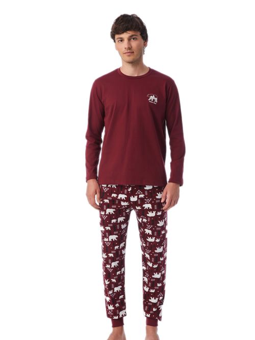 Ανδρική Πυτζάμα MINERVA POLAR BEAR - 100% Βαμβάκι Interlock