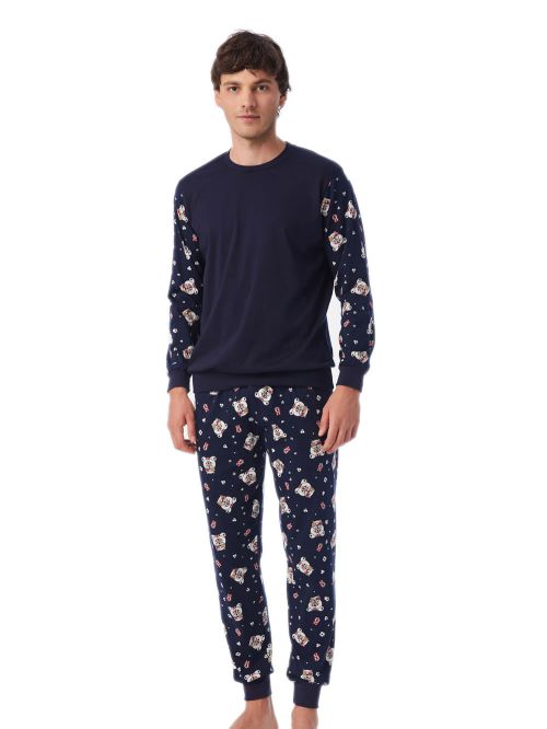 Ανδρική Πυτζάμα MINERVA POP CORN - 100% Βαμβάκι Interlock 
