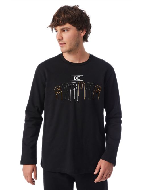 Ανδρική Πυτζάμα MINERVA Φούτερ Be Strong - 100% Βαμβακερή