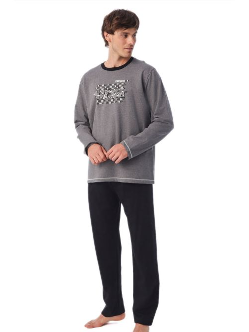 ανδρική πυτζάμα φούτερ minerva 71134-017 μπροστά