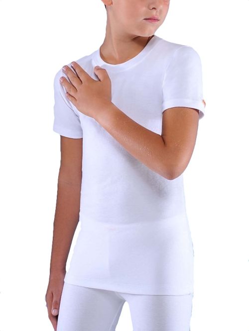 Helios Kids Thermal Jersey with sort sleeve-10-White