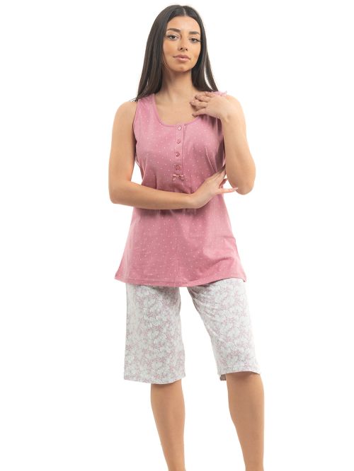 γυναικεία πυτζάμα amelie 16329 μπροστά