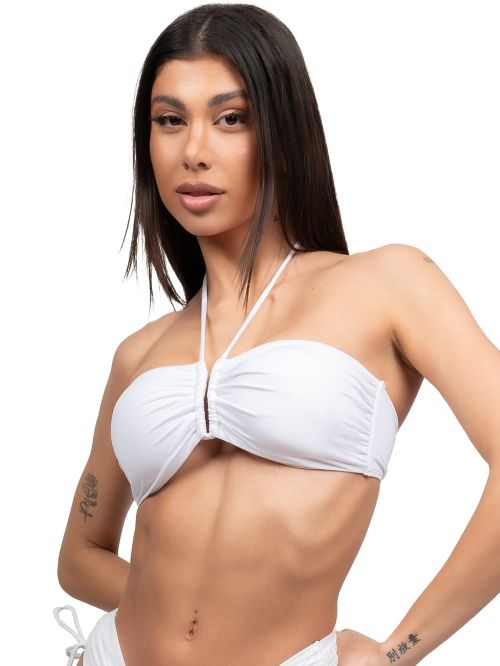 Μαγιό BLU4U Fashion Solids Μπικίνι Strapless - Αόρατη Ενίσχυση - Καλοκαίρι 2024-White-70