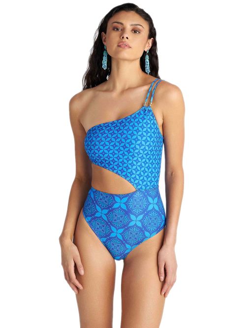 Μαγιό BLU4U Ολόσωμο Blue Ikat - Αόρατη Ενίσχυση - Σλιπ Κανονικό