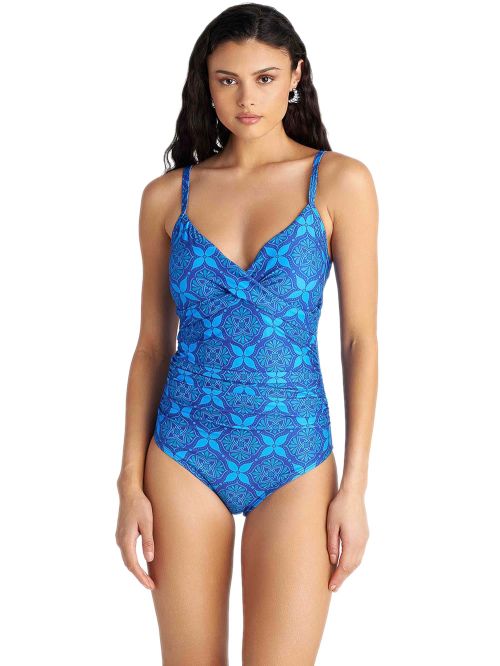 Μαγιό BLU4U Ολόσωμο Blue Ikat - Αόρατη Ενίσχυση - Σλιπ Κανονικό