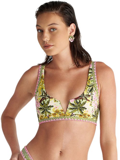 Μαγιό BLU4U Jungle Garden Μπουστάκι Crop Top - Ανοιγμα V - Αόρατη Ενίσχυση