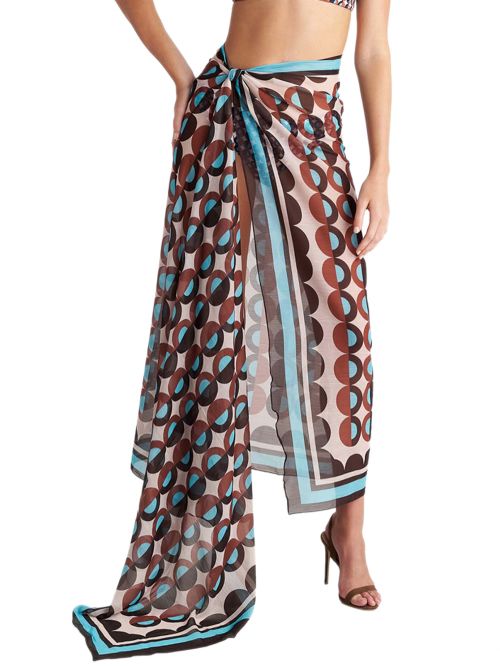 Beachwear BLU4U Παρεό Polca Borders - Αέρινο Ύφασμα