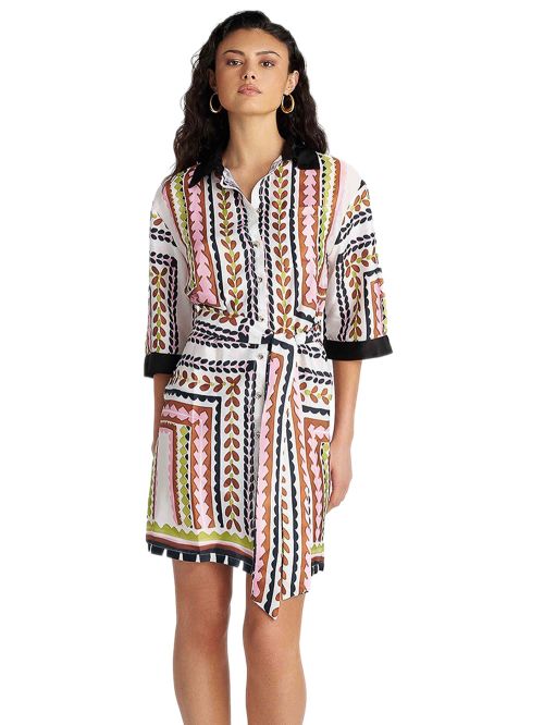 Beachwear BLU4U Κοντό Φόρεμα Καφτάνι Θαλάσσης Jungle Garden - Αέρινο Ύφασμα