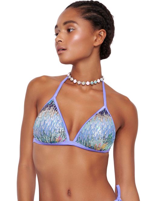 Μαγιό BLUEPOINT Round Midnight Μπικίνι Τρίγωνο Push Up - Παγιέτες