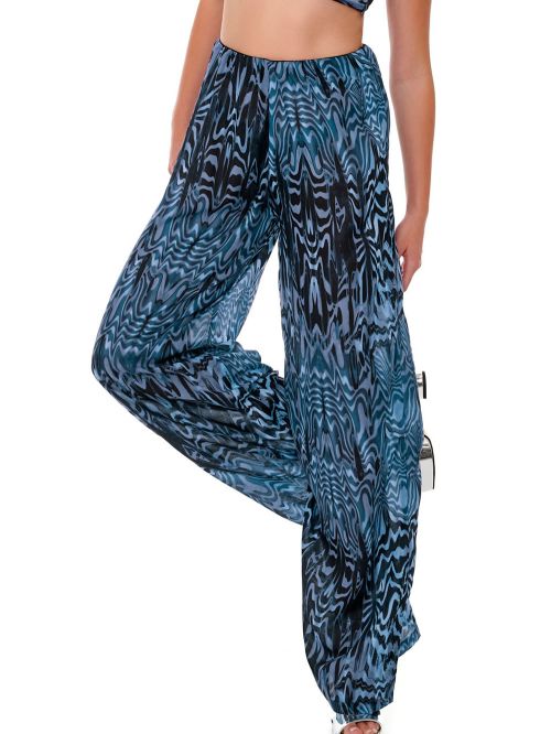 Beachwear BLUEPOINT Παντελόνα Water Gate Silver - Αέρινο Ύφασμα