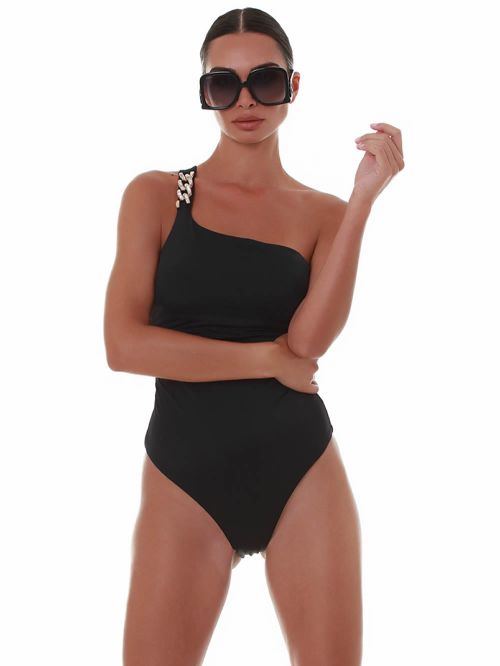 Μαγιό BLUEPOINT Go Glam Ολόσωμο - Αόρατη Ενίσχυση - Χρυσή Αλυσίδα