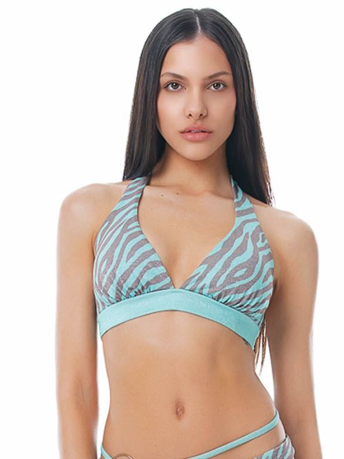 Μαγιό BLUEPOINT Candy Rush Τρίγωνο Μεγάλο Στήθος - Αφαιρούμενη Ενίσχυση - Λαμπερό Lurex-85D-Petrol