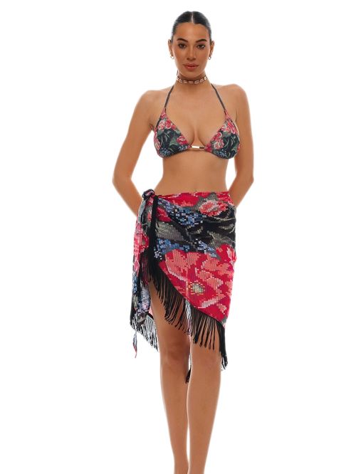 Beachwear BLU4U Παρεό Θαλάσσης Secret Garden - Αέρινο Ύφασμα