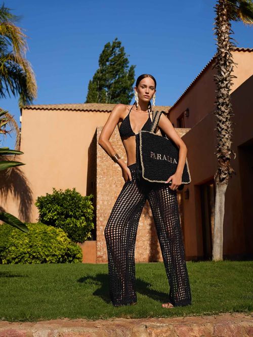 Beachwear BLUEPOINT Τσάντα Θαλάσσης Passpartout - Ψάθινη Πλεκτή