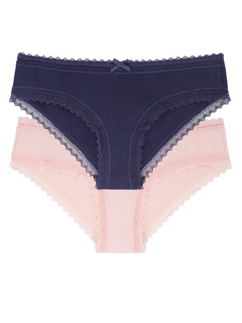 DORINA Slip Hipster LILA - 1+1 ΔΩΡΟ - Δαντέλα - Οργανικό Βαμβάκι 