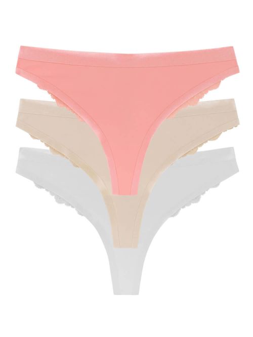 DORINA Brazilian Slip Crystal - Σατινέ Ύφασμα & Δαντέλα - 3 Τεμάχια