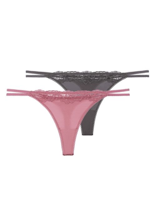 DORINA String Origins Shiny 1+1 ΔΩΡΟ - Σατινέ Ύφασμα & Δαντέλα