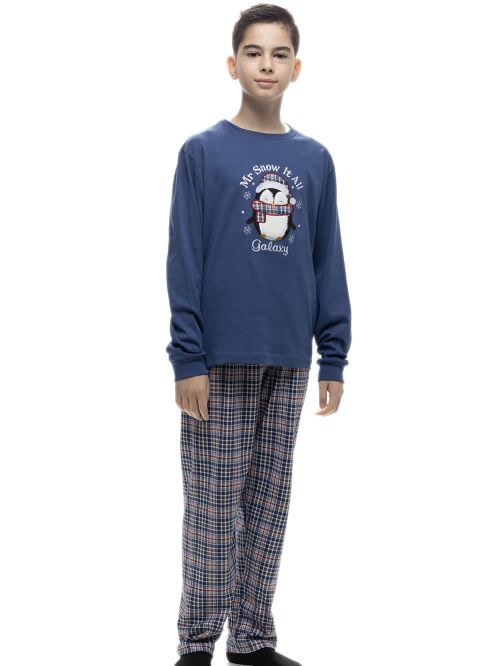 Εφηβική Πυτζάμα GALAXY για Αγόρι Penguin - 100% Βαμβακερή 