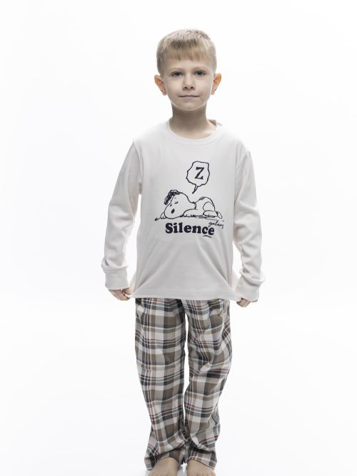 Εφηβική Πυτζάμα GALAXY SILENCE -100% Βαμβακερή - Καρό Παντελόνι