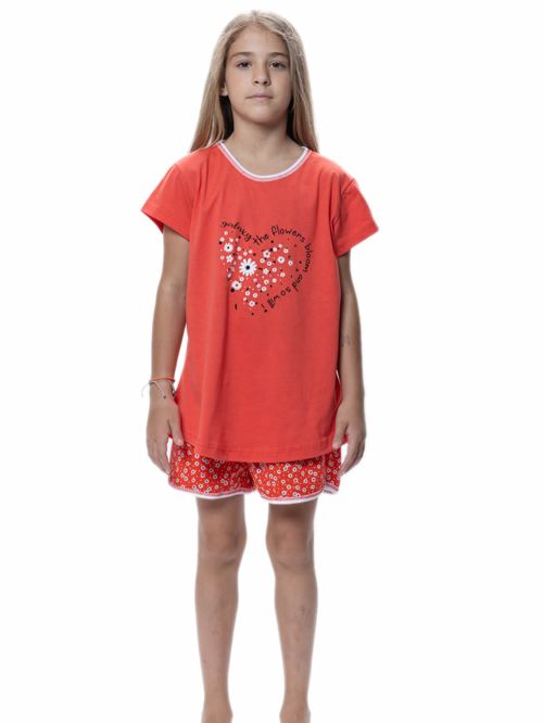 Εφηβική Πυτζάμα GALAXY για Κορίτσι Flowers - 100% Βαμβακερή