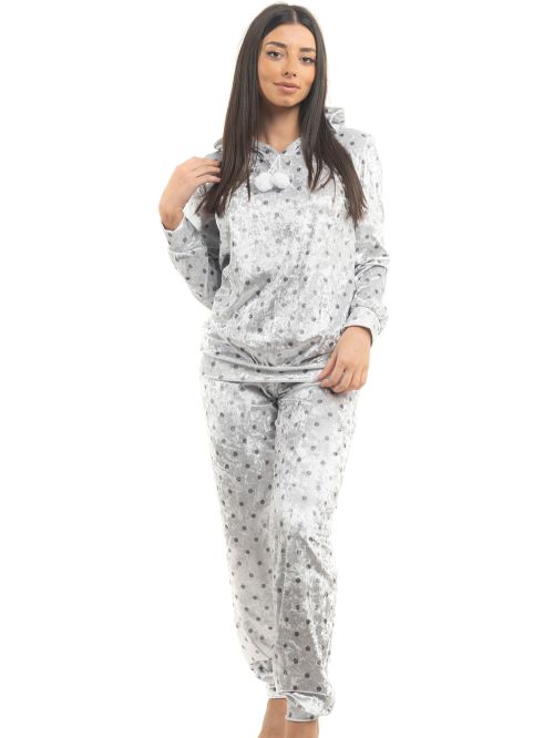 γυναικεία πυτζάμα giota 3611 grey μπροστά
