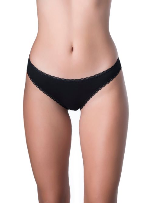 Σλιπ Bikini GΚapetanis All Day - Κανονικό Κοφτό - Ελαστικό Βαμβάκι & Δαντέλα Κέντημα